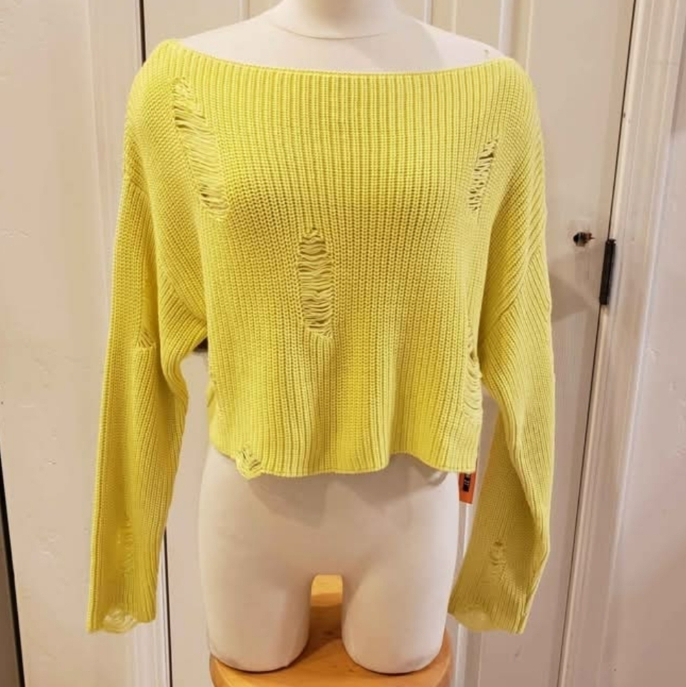 Forever 21 Bright Yellow Knit Sweater